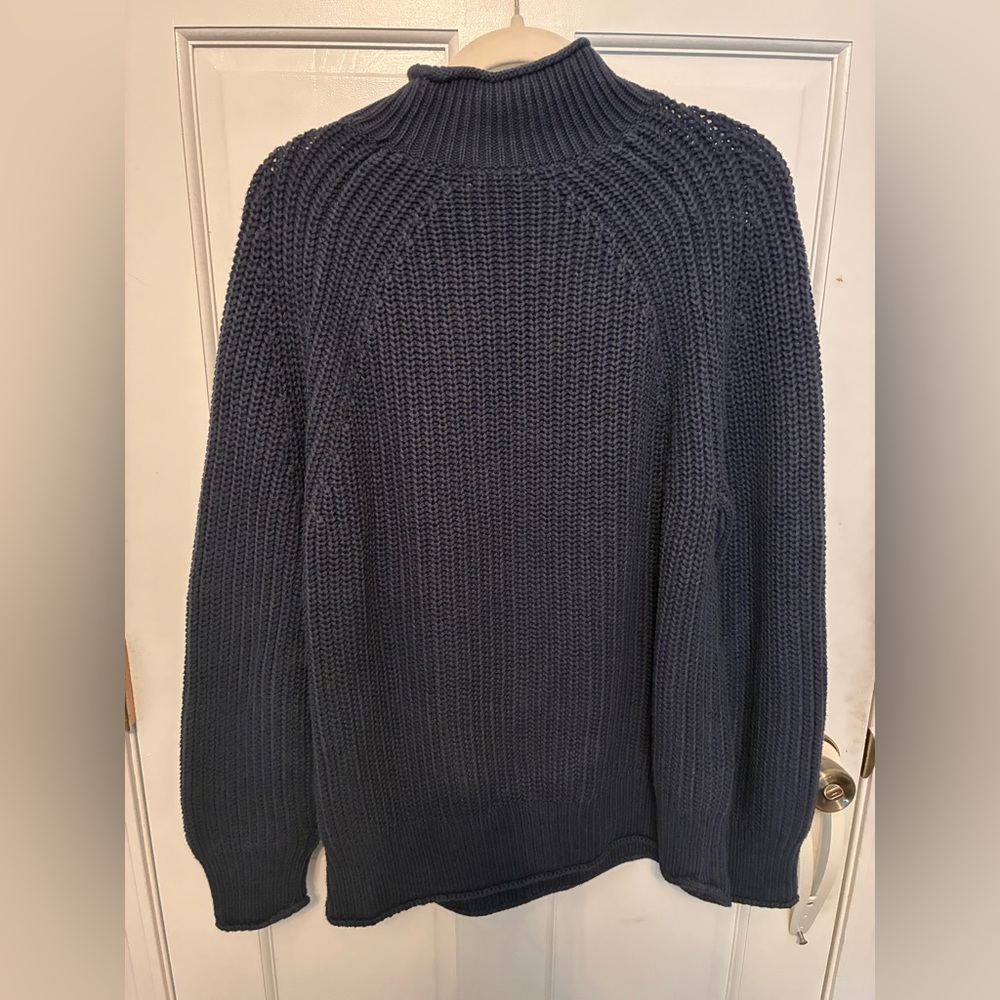 J. Crew Navy Ribbed Mock Neck Sweater